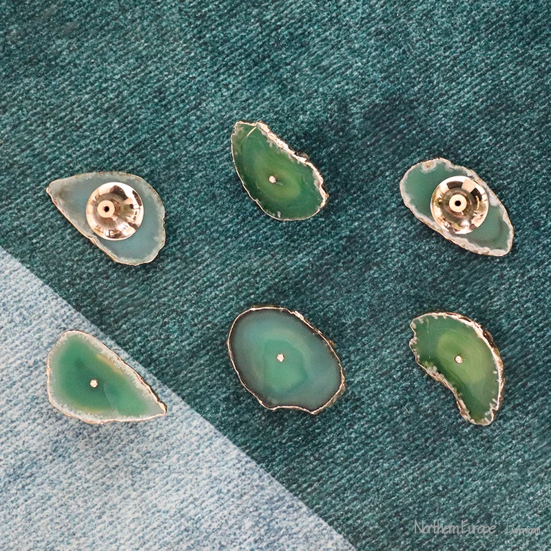 Нерегулярная ручка из агата в скандинавском стиле латунный выдвижной ящик