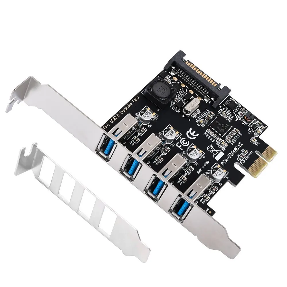 Zeadow 4 порта USB 3 0 для PCI Express плата расширения e контроллер концентратор настольных