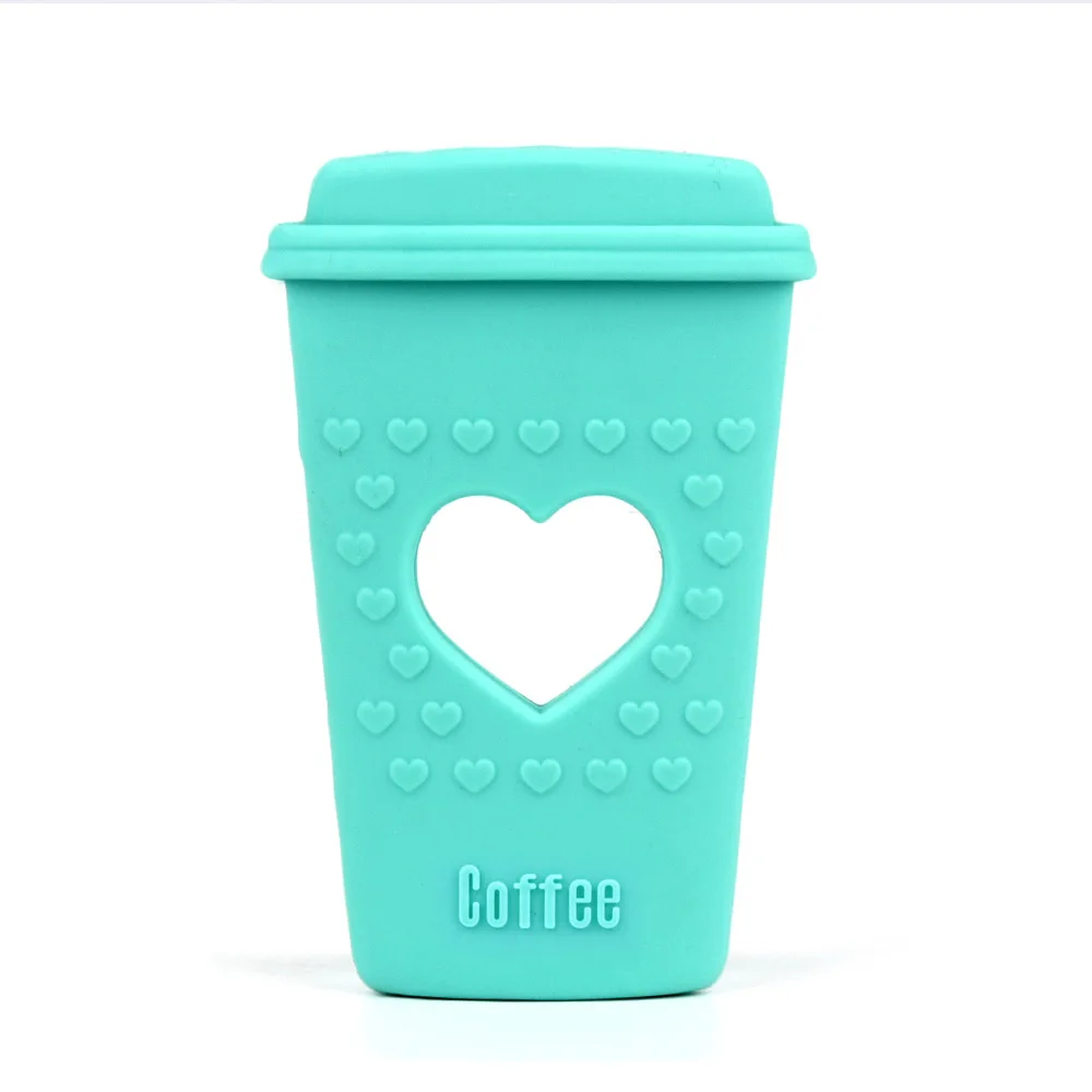 Coffee cup TYRY. HU 1 шт пищевого силикона коала Прорезыватель бусины BPA бесплатно для ребенка прорезывание зубов подвеска с кулоном в виде фигурки енота кулон в форме жирафа пингвина игрушка - Цвет: Coffee cup