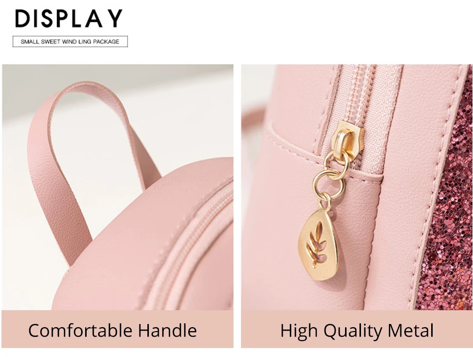 Girl's Small Backpack Brand Fashion Shining Sequin Shoulder Bag Women Multi-Function Mini Back pack for Teenage Girls Kids