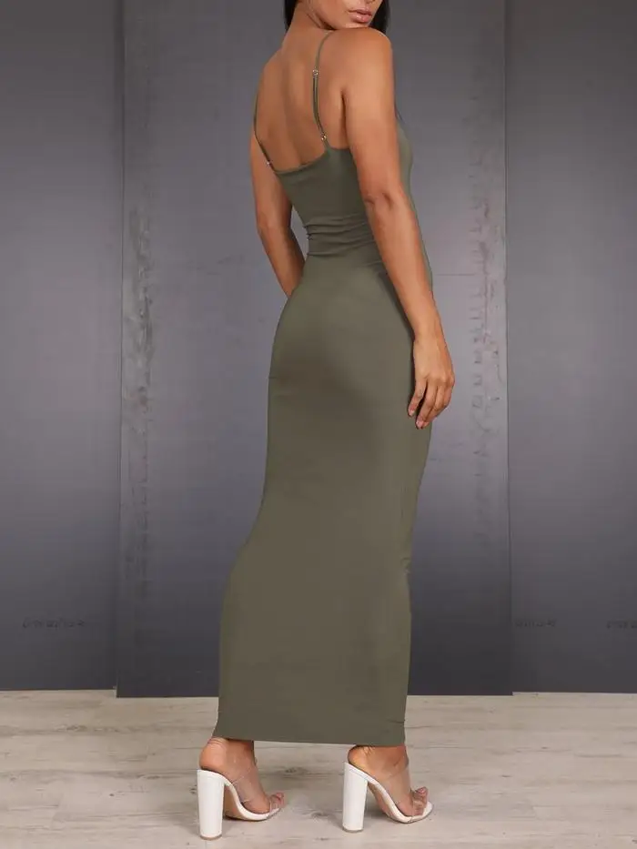 Женское платье с тонкими лямками облегающее элегантное вечернее размера плюс