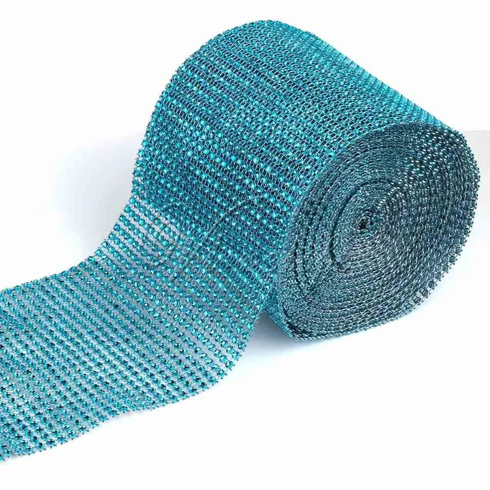 1 ярдов сетка обернуть Блестящий рулон горный хрусталь Хрустальные ленты для