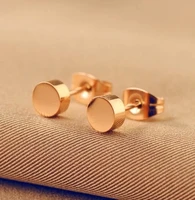 yun ruo lose money promotion hot selling titanium steel rose gold color golden bean earrings woman fashion jewelry never fade