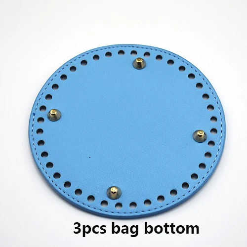 3pcs Blue1 14*14 см сумка Нижняя кожаная сумка, аксессуары ручной работы DIY Замена круглые коричневые низ для сумка-мешок сумка через плечо - Цвет: 3pcs Blue1