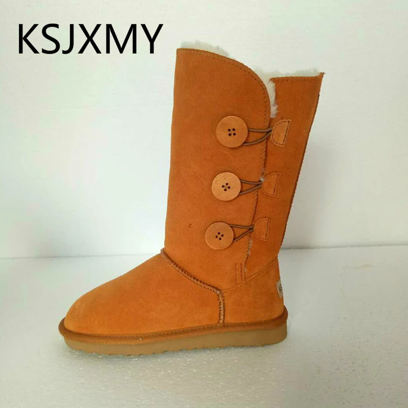 KSJXMY классические женские зимние ботинки короткие кожаные с черными каштановыми