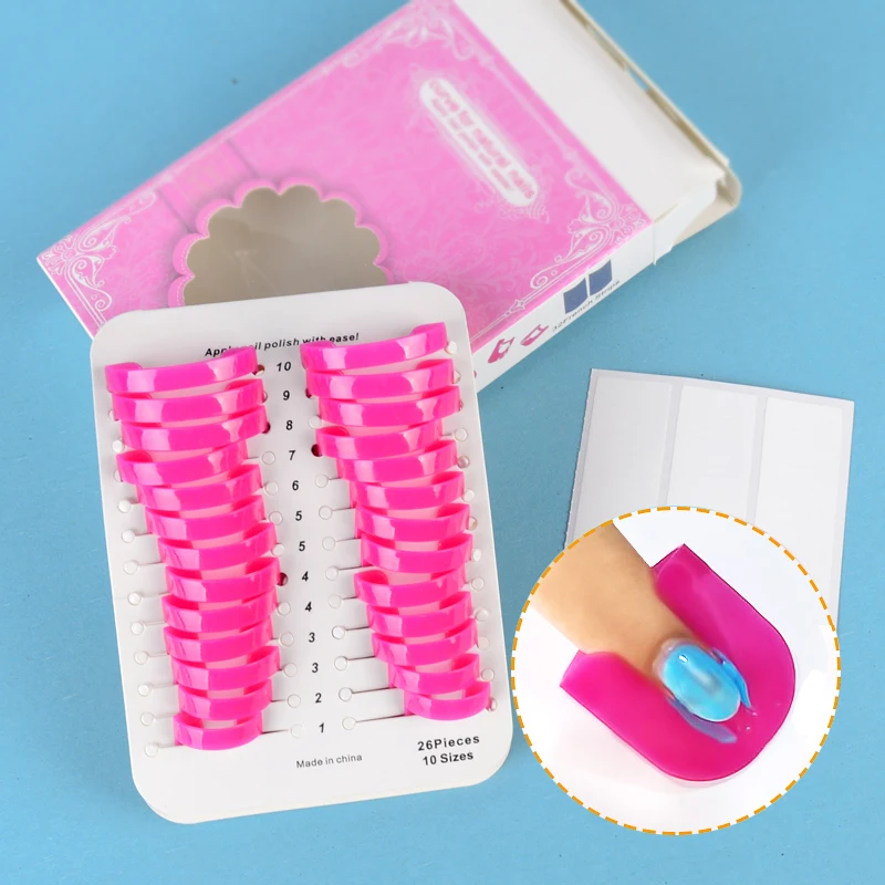 Стикер профессиональный изогнутый на палец против затекания лака 26 шт. 10