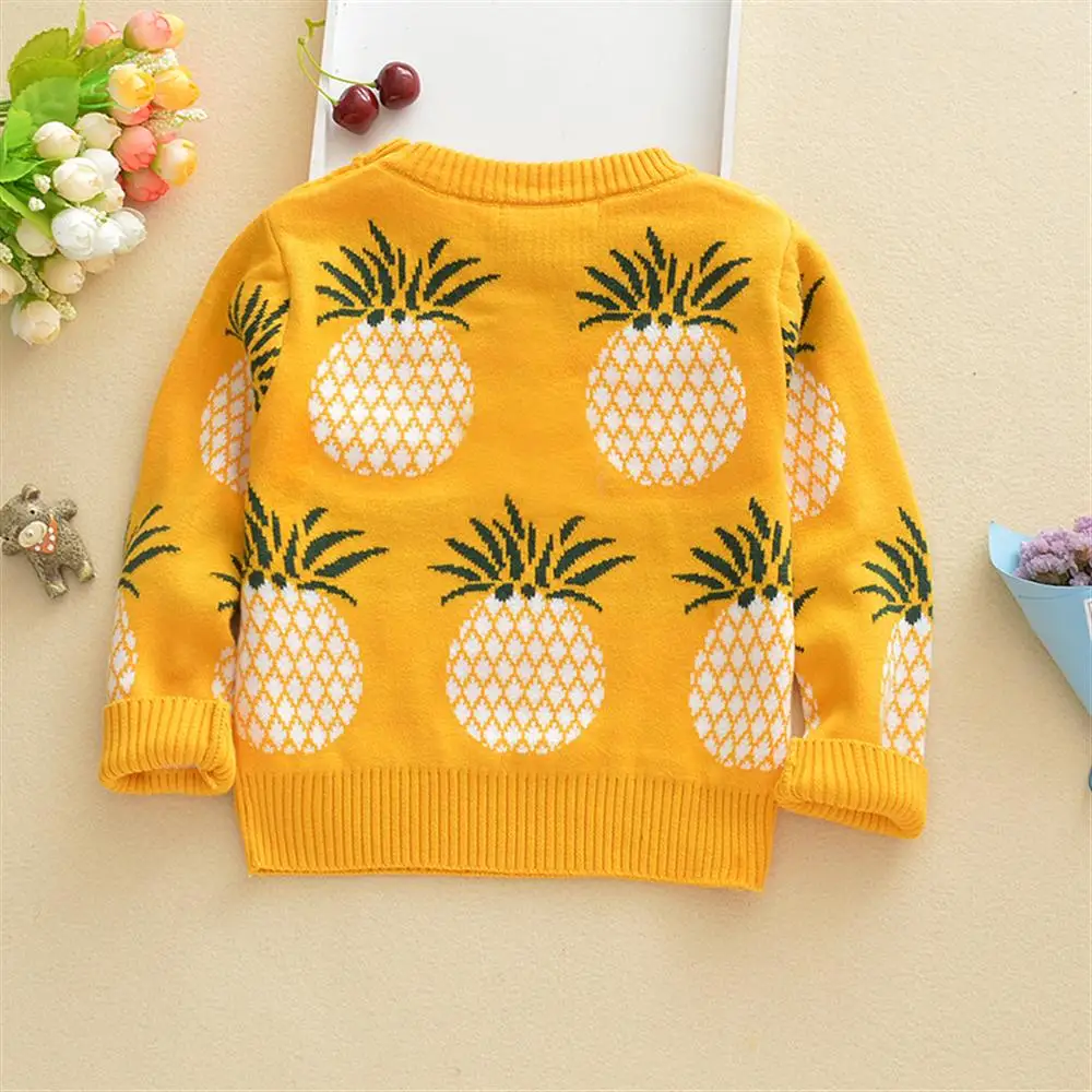 1 2 3 4 5 6 7 Year Kids Sweater 2018 New Casual Children Sweaters for Girls Boys Pineapple Pattern Cute Toddlers Clothing |