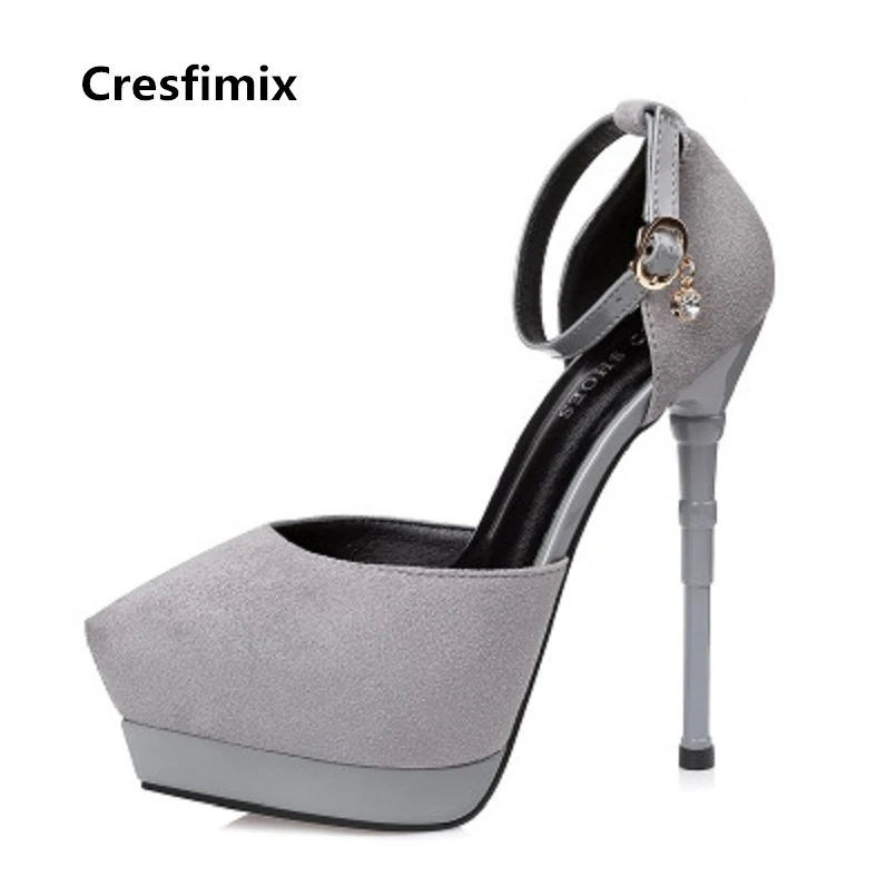 Cresfimix tacones altos/Женские Повседневные Удобные черные туфли лодочки на высоком