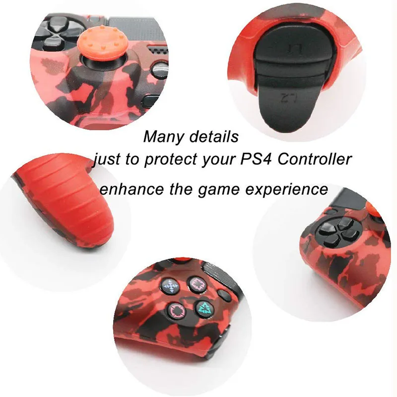 2 набора силиконовый чехол для контроллера PS4 нескользящий Силиконовый защитный