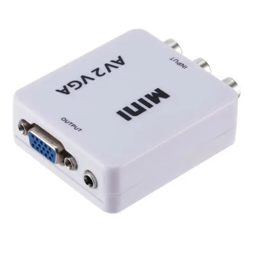 New Mini HD AV2VGA Video Converter Box AV RCA CVBS To VGA HDTV Adapter |