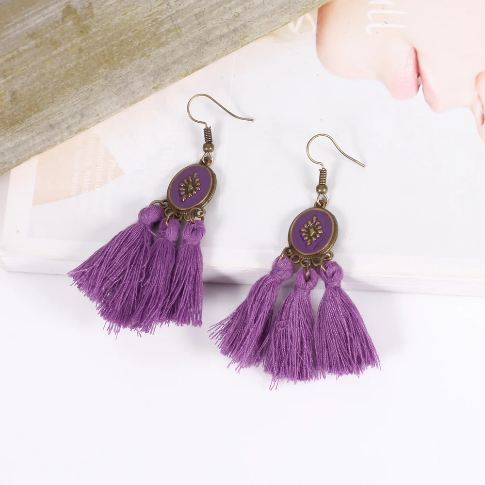 2018 женские серьги с кисточками в стиле панк ювелирные украшения кремового синего