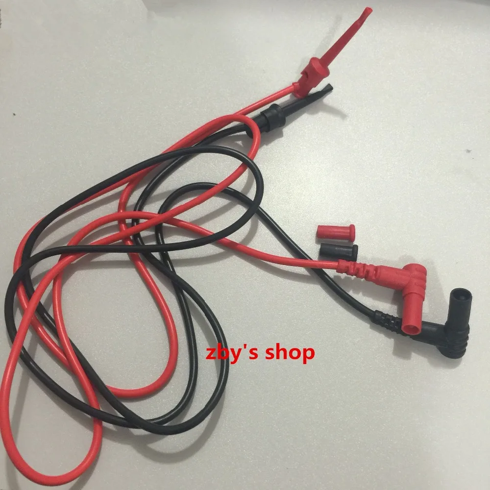 

2 шт., черный, красный, Прямоугольный штекер типа «банан» для проверки зажима зонда, изоляционный свинцовый кабель, 1 метр