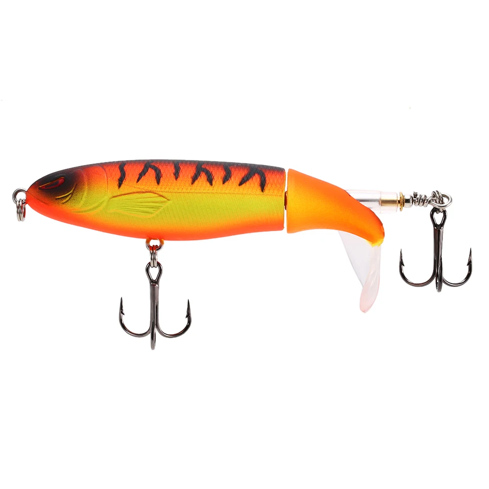 Lixada 4 inch 13g Topwater Popper Fishing Lure Floating Artificial Hard Bait with Rotating Tail Treble Hooks Pesca | Спорт и