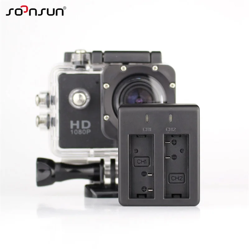 SOONSUN портативное USB двойное зарядное устройство для SJCAM SJ4000 SJ5000 SJ6000 камера