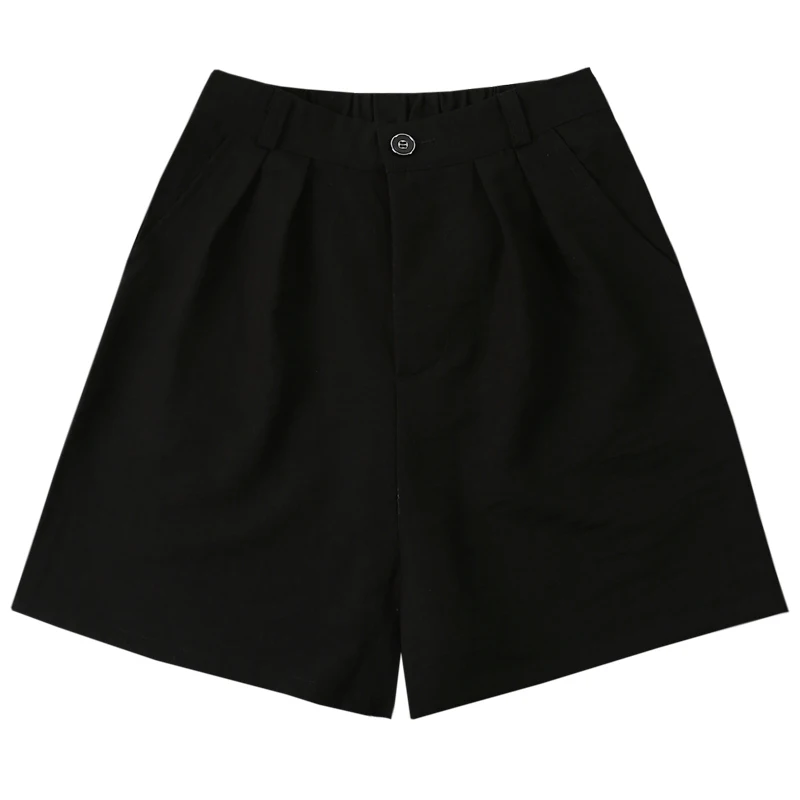 Jielur Summer Wide Leg Shorts Women Beach Hot Loose Young Simple Short High Waist Solid Color Pocket Casual Spodenki Damskie | Женская