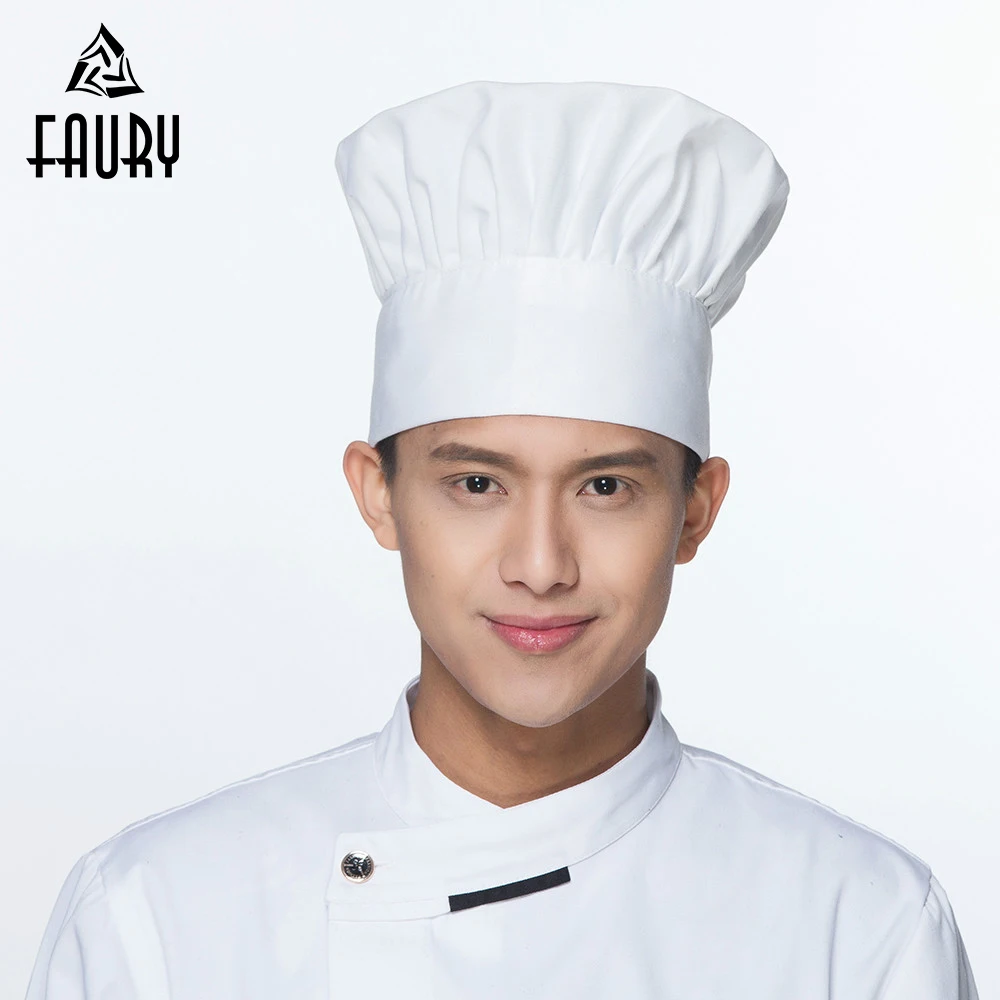 

17 Colors Chef Hat Cooking Adjustable Cap Men Kitchen Baker Elastic Hat Catering Food Service Cap Striped Plain Hats Working Cap