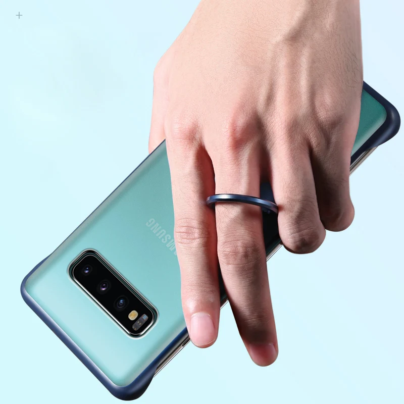 Lovebay Phone Case For Samsung S10 Plus Luxury Frameless Ring Design Scrub Hard PC Ultra Thin Cover Back Shell |
