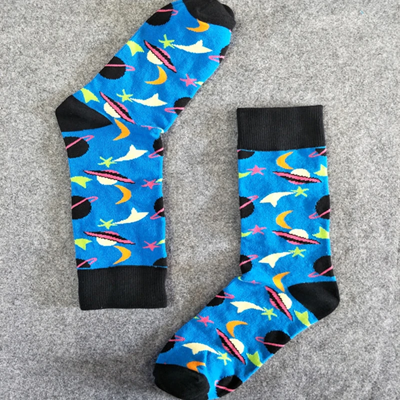 

High Quality Unisex Fashion Happ Funny Socks Men Universe Symbol Hip Hop Colorful Cotton Sock Novelty Art Couple Gifts Meias Hot