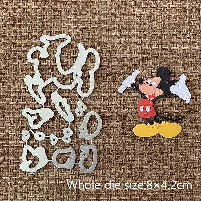 Mickey Mouse Дизайн поделок металлические режущие штампы 9 видов мультипликационных персонажей Скрапбукинг альбом DIY бумажные карты ремесло тиснение штампы - Цвет: Mickey Mouse
