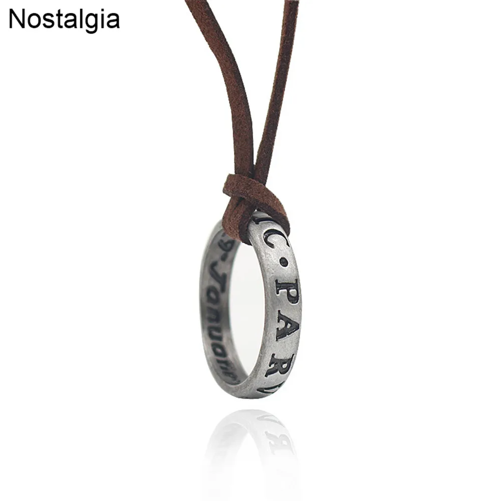 

Nostalgia PS4 Game Necklace Uncharted 4 A Thief's End Nathan Drake Punk Charm Long Leather Cord Chain Jewelry