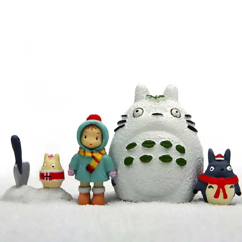 2.5-5CM set toys Мой сосед Тоторо студия Ghibli Аниме персонаж каучуковая Фигурка Набор игрушек Тоторо сяоми новогодний декор для детей аксессуары для сада - Цвет: 2.5-5CM set toys
