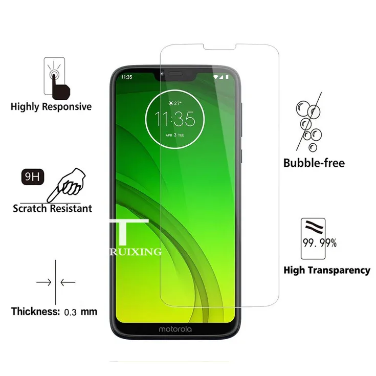 9H закаленное стекло для Motorola Moto G7 Мощная защита экрана Защитная стеклянная