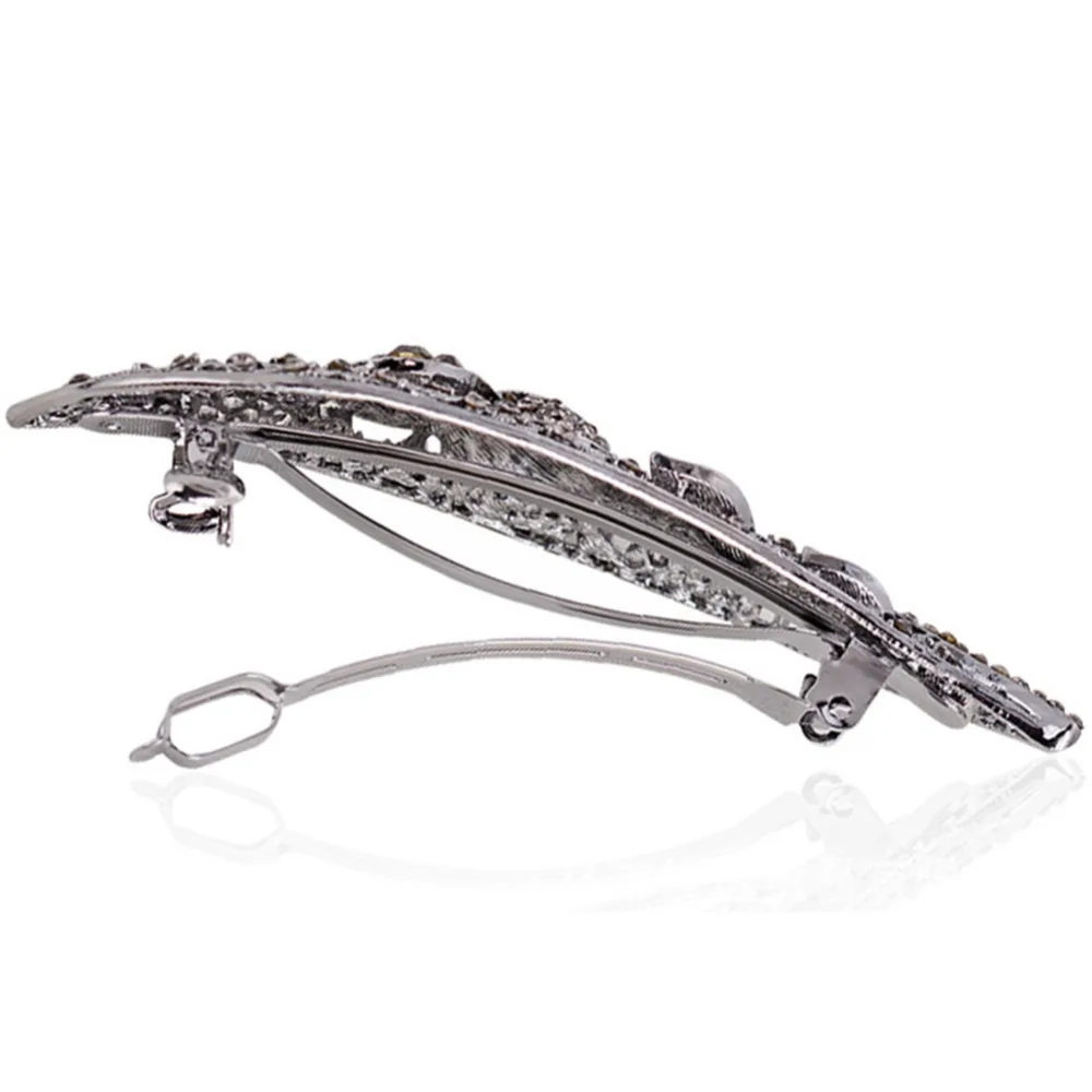 1 шт. Ретро Кристалл зажим для волос Винтаж Для женщин девочек опал лист Смола бабочка Головные уборы изделия