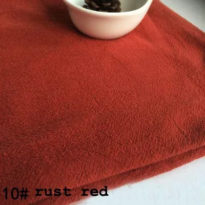 10 rust red Хлопок/лен вареный креп синий розовый зеленый фиолетовый черный темно-синий желтый коричневый ткани для одежды платье Весна ручной работы ремесло Sashiko - Цвет: 10 rust red