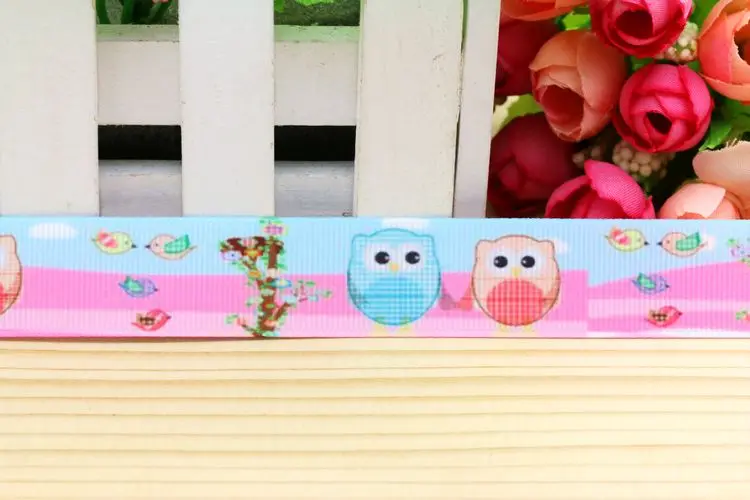 Бесплатная доставка корсажная лента 7/8 дюймов с принтом совы головной убор