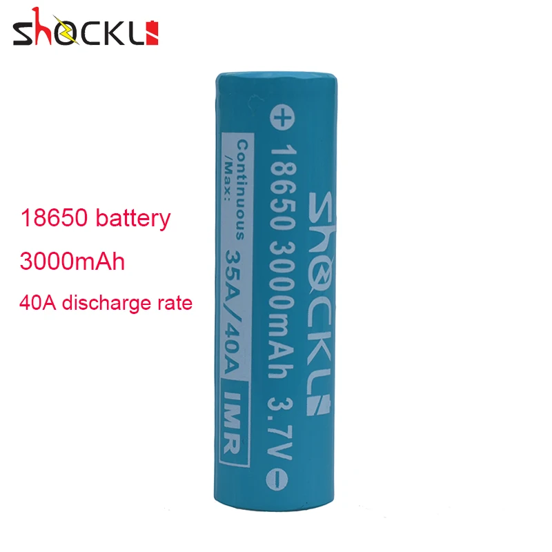 

Shockli 18650 3000 mAh литий-ионная аккумуляторная батарея 3,7 V 18650 батареи высокого стока 40A ток разряда для электронных сигарет