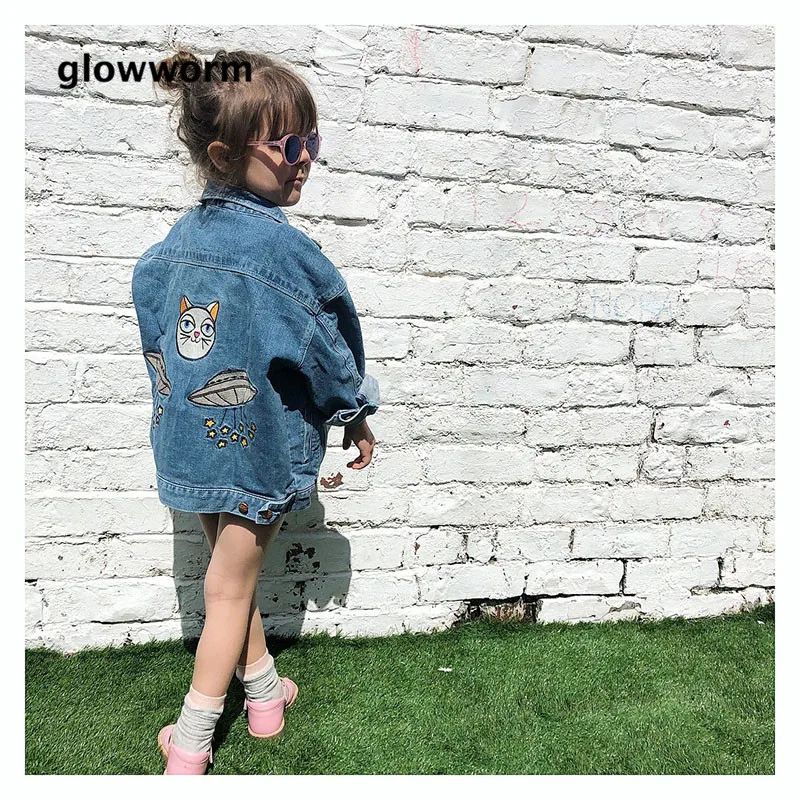 Glowwormkids 2018 новая весна осень для маленьких мальчиков и девочек Джинсовая одежда