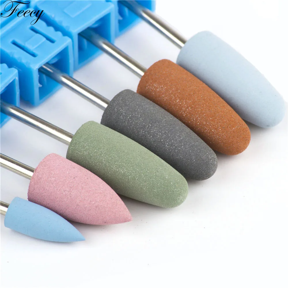 Ball Rubber Nail Drills Bits Stone Ceramic Milling Corundum Cutters Brush Electric Machine Rotary Polish Manicure Tools Feecy 4T | Красота и