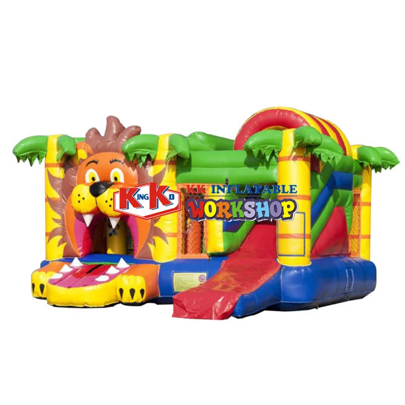 Надувной замок батут Multiplay Лев Парк недорогой с горкой|Надувные игрушки| |