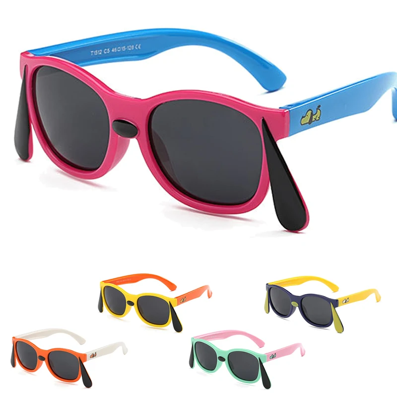 Новые Солнцезащитные Очки для Детей Дети Мальчики Девочки UV400 Защиты Собака Кадр