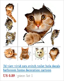 Посмотреть civid 20*30 см кошки настенные наклейки для детской комнаты ванная комната туалет домашний декор мультфильм настенные наклейки с животными diy Фреска Искусство