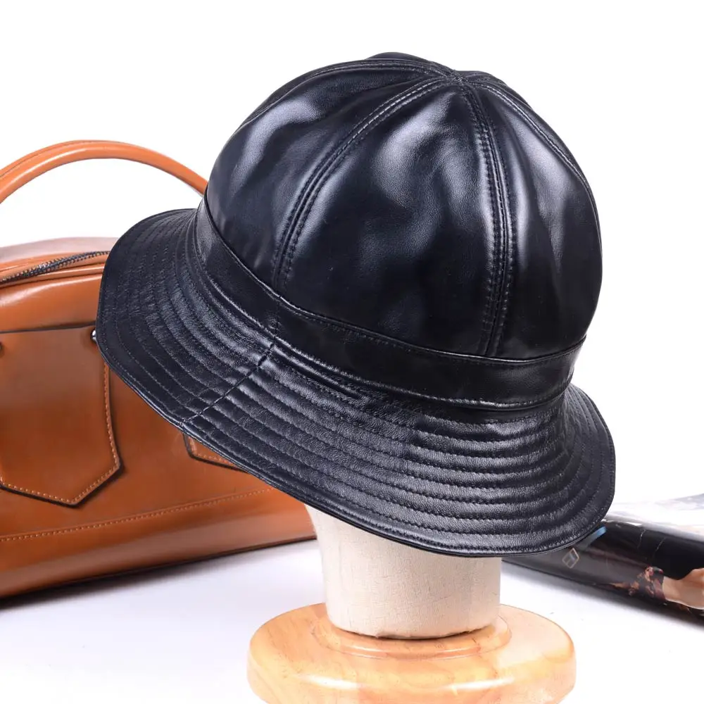 Новый Для женщин мужчин из натуральной кожи Sunbonnet фетровых Рыбалка шляпа ведро