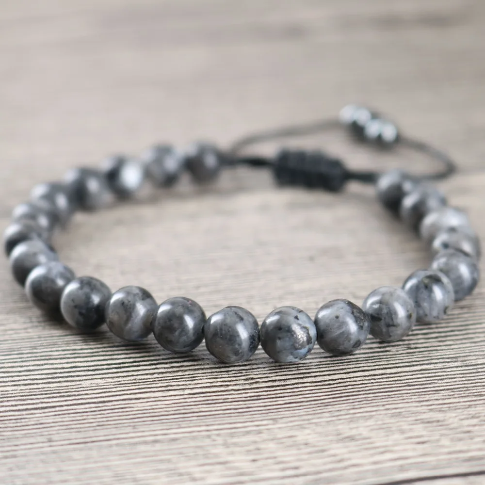 Браслеты из Лабрадорита Бусы натурального лунного камня подарок для влюбленных