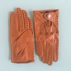 Перчатки мужские из натуральной овечьей кожи, дышащие, без подкладки