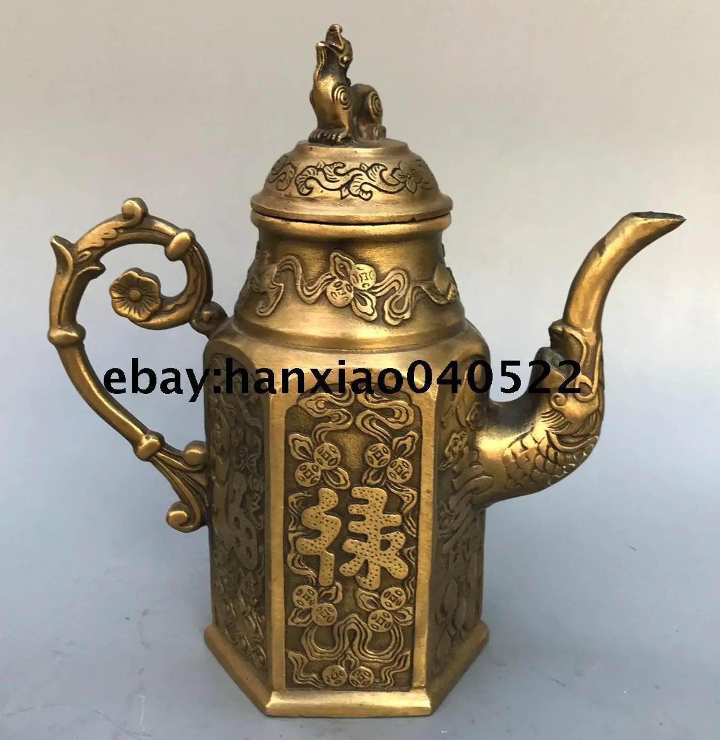Китайский латунный феншуй статуя dragon чайник для вина|teapot| |