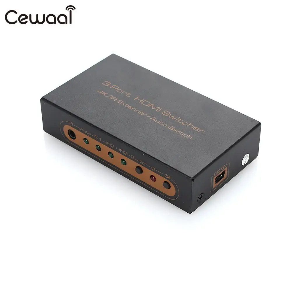 Адаптер HDMI Splitter прочный с отдаленных Управление коммутатор видео 3 Порты и