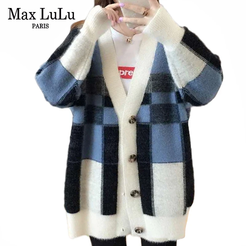 Max LuLu/Корейская мода женская винтажная одежда женские зимние Хлопковые вязаные