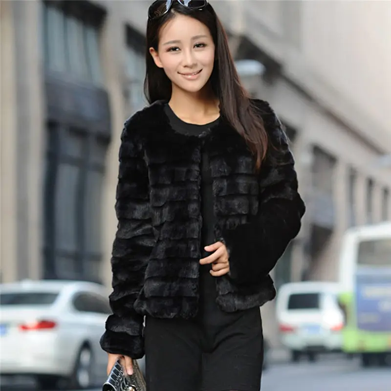 6XL Women Ladies fur Coat Parka Outerwear Black white pink Short Warm Winter Faux Fur Long Jacket Overcoat Rabbit | Женская одежда