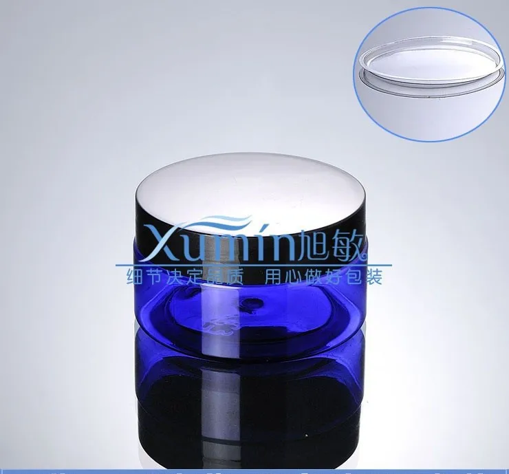 Бесплатная доставка: 100 г синяя ПЭТ бутылка с великолепной черная крышка из