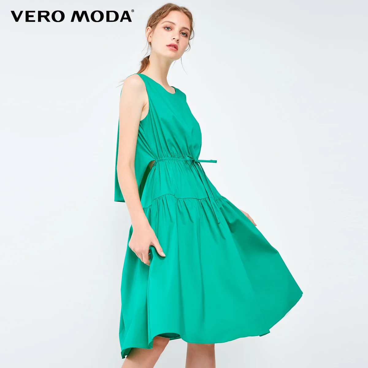 Tribal green Vero Moda женские декоративные шнурок без рукавов трапециевидной формы миди платье чистый платье | 31837A512 - Цвет: Tribal green