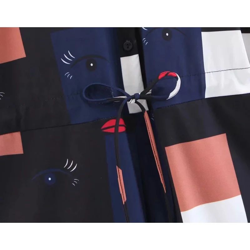 Новый плед Для женщин Свободные Комбинезоны 2019 Весна глаза-с принтом в виде губ