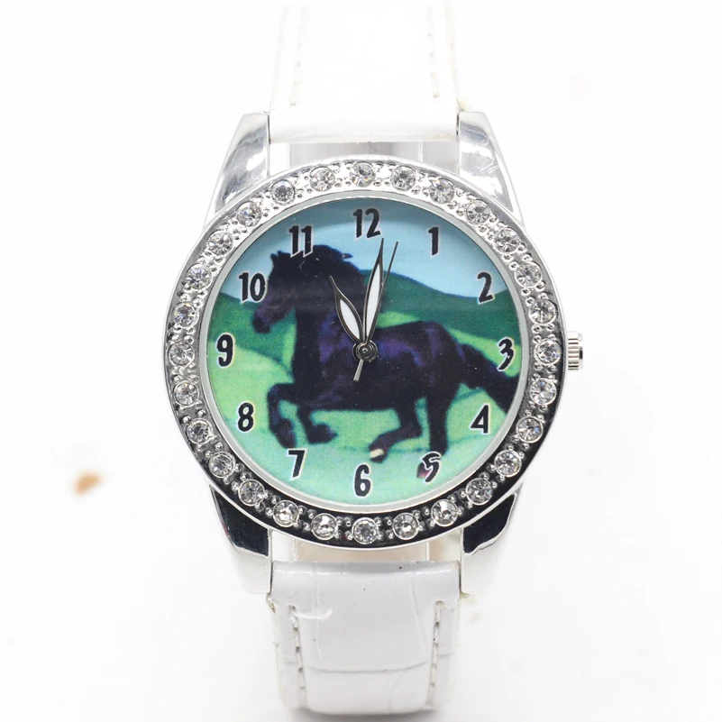 10 шт./лот новые часы с изображениями животных кварцевые кристаллами и черным