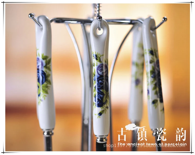 Полноценно костяного фарфора Голубая роза 6 шт кухонная техника набор утварь из