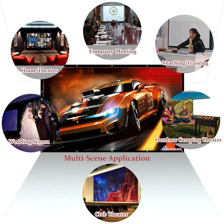 72 дюймовый Портативный и складной белый парусиновый проектор проекционный экран