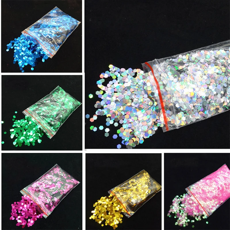 

Bling Hexagon Sequins Slices Filler For Nails Art Tips Slime Glittering For Kids Lizun DIY slime Accessories Supplies Decoration