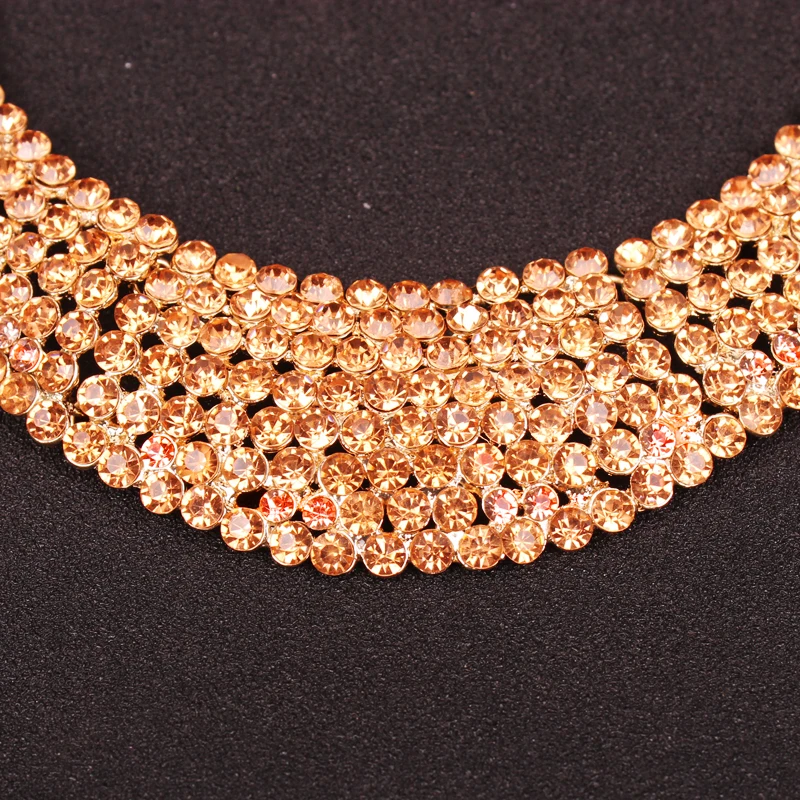 Fashion Gold Color Chain Women Bar Necklace Jewelry With Stones Boho Statement Rhinestones Chokers Chunky Accessories | Украшения и